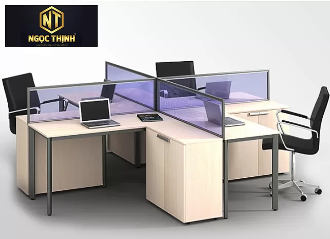 Mẫu bàn văn phòng có vách ngăn  _ VNVP07 _ NỘI THẤT NGỌC THỊNH LONG THÀNH